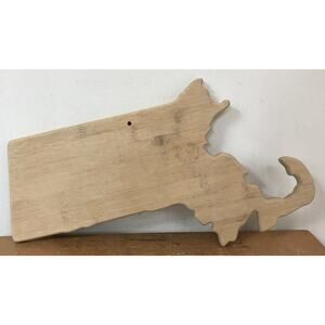 Totally Bamboo Solid Wooden Massachusetts Shaped Cutting Board Cheese Plate